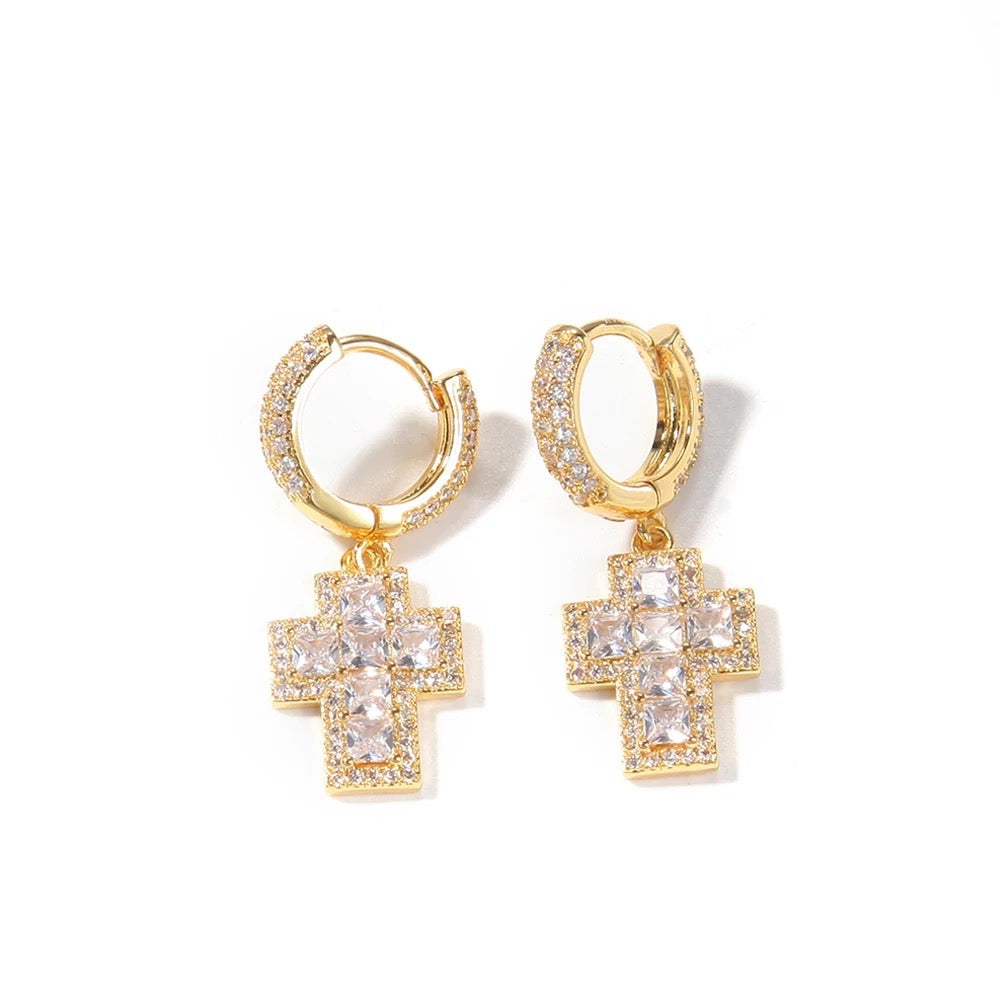 Mini Cross Earrings