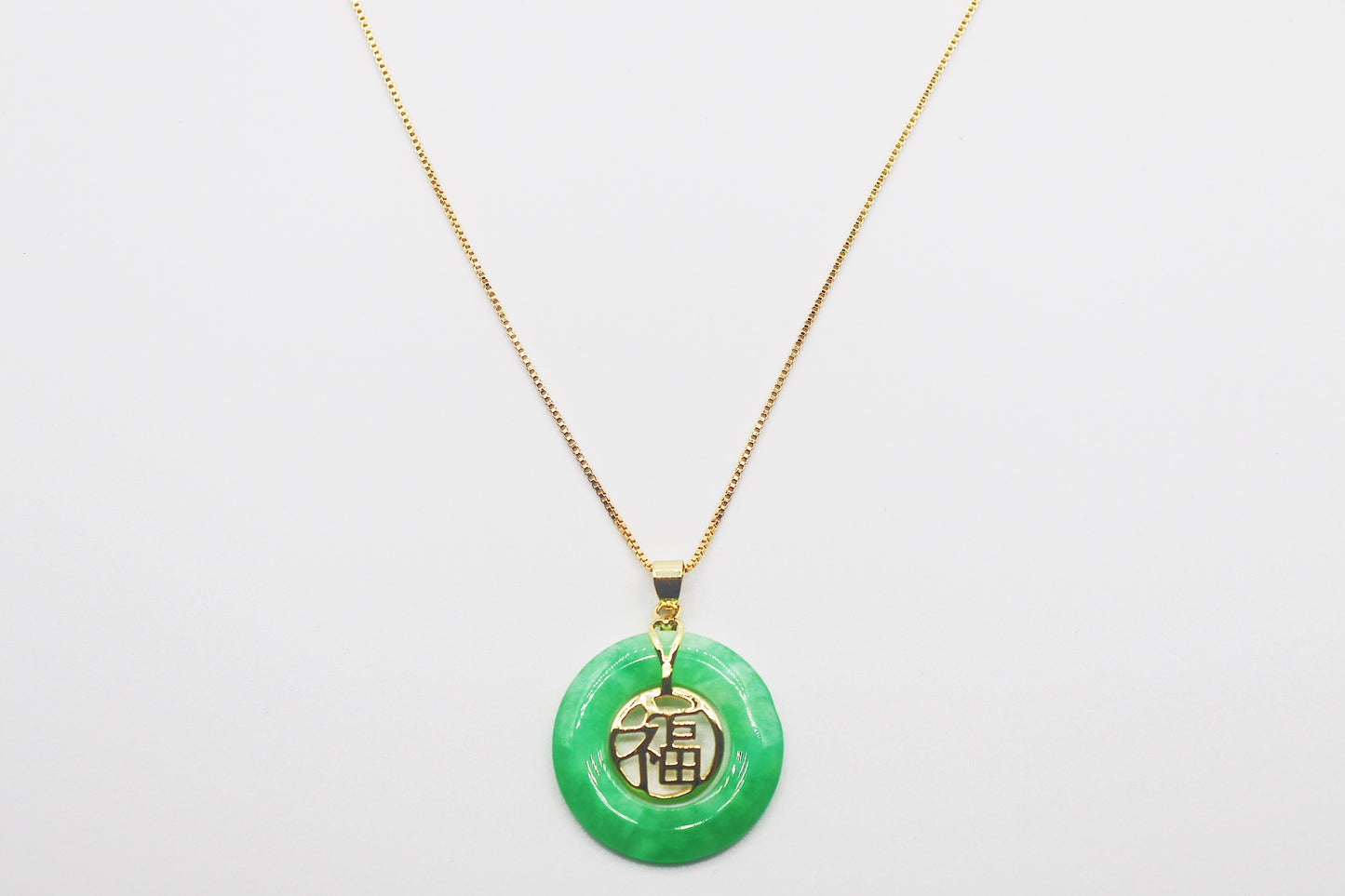 The "Peace" Jade Necklace in Green