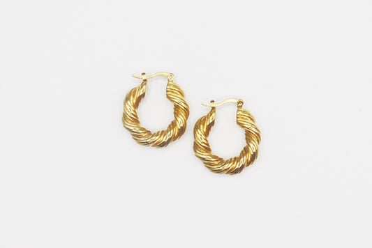 Twisted Mini Hoops in Gold