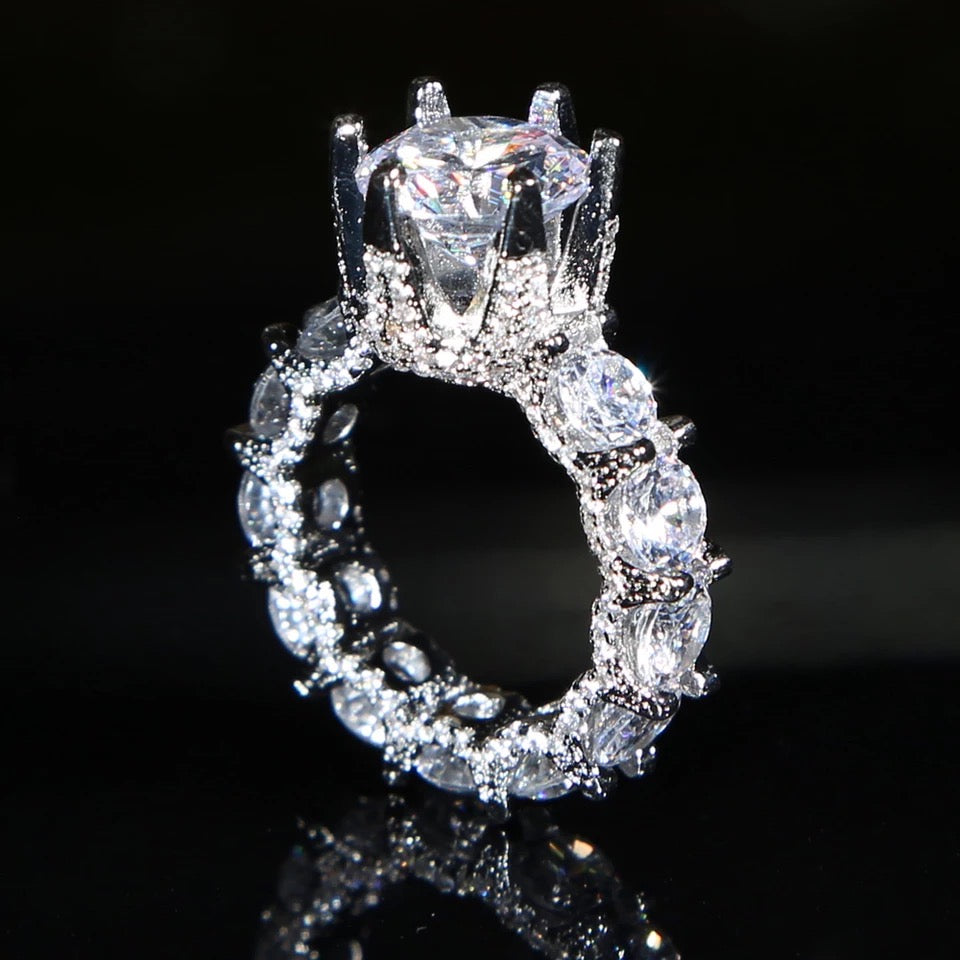 Silver Marry Me Ring Cubic Zirconia Stones