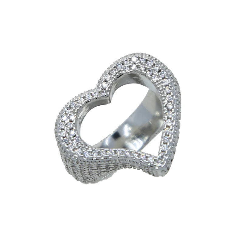 Silver ICY Heart Ring