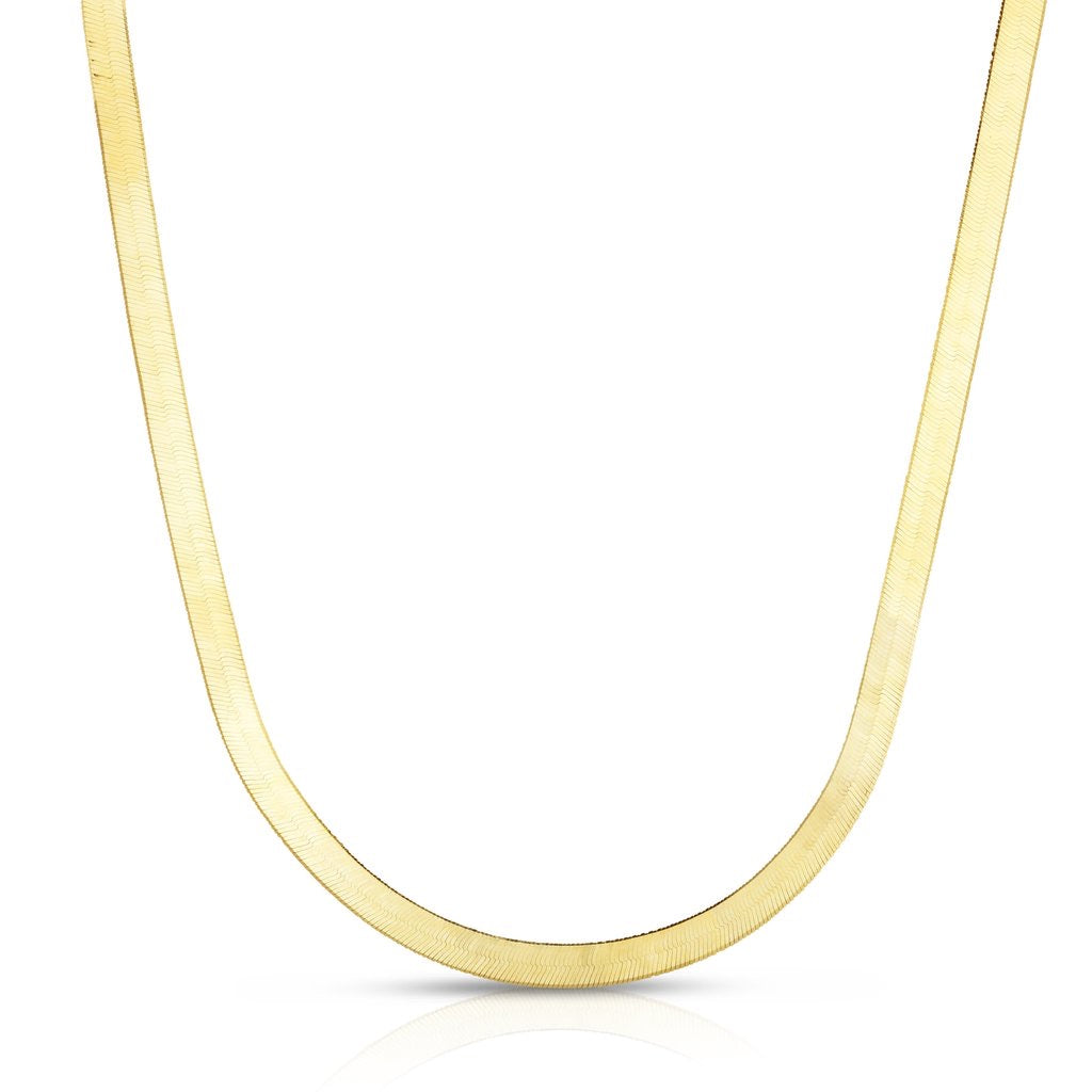 Gold Herringbone Chain (Stainless Steel)